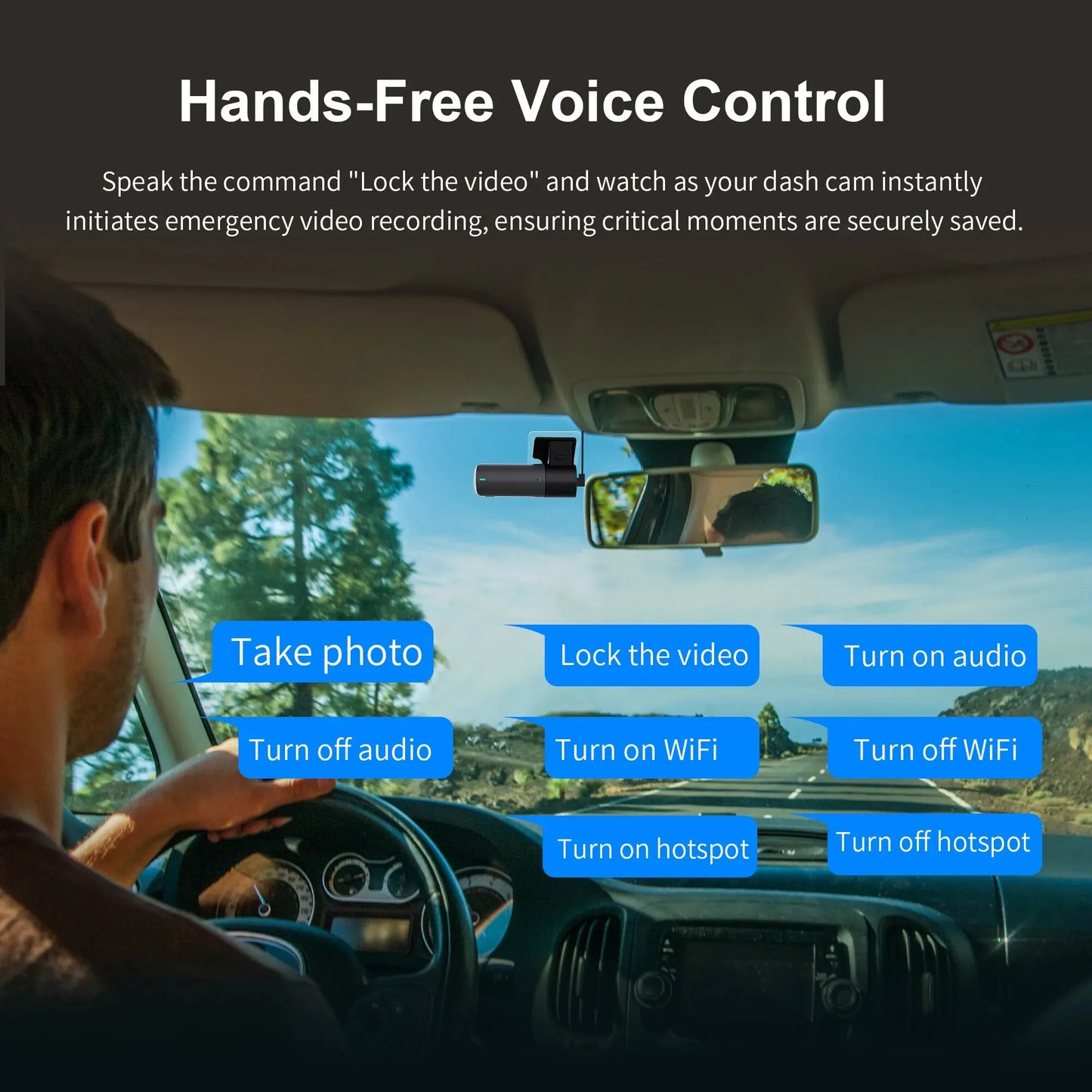 KAWA D5 2K Dash Camera - Voice Control DVR with Night Vision & WiFi APP Monitor