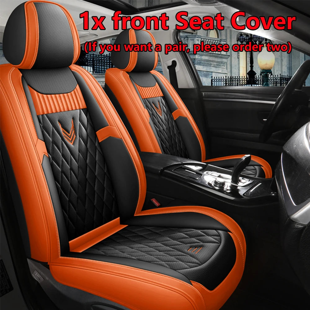 Leather Car Seat Covers Full Set - Universal PU Leather Auto Interior Protection