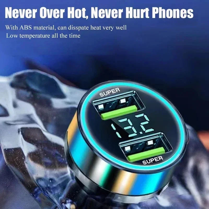 240W Dual Port Car Charger - Super Fast Charging with Digital Display