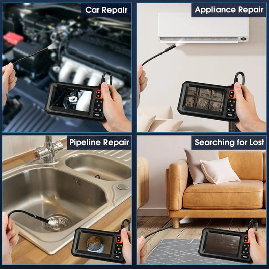 Industrial Endoscope Camera - 4.3" IPS Screen 1080P HD with 8 LED Lights & IP67 Waterproof