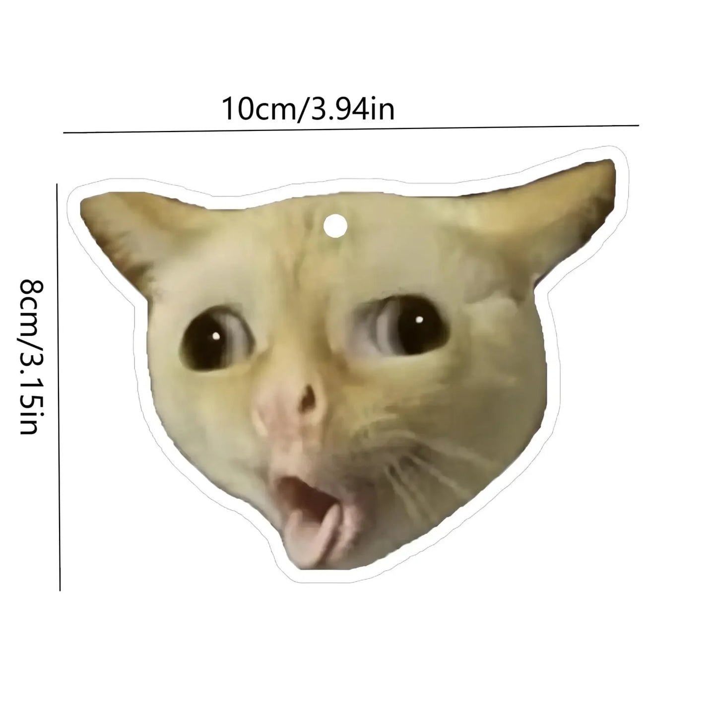 Funny Cat Face Car Air Freshener - Rearview Mirror Pendant with Aromatherapy