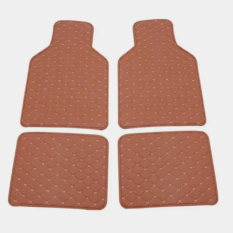 Car Floor Mats 4-Piece Set - Premium Artificial Leather with Anti-Slip Design