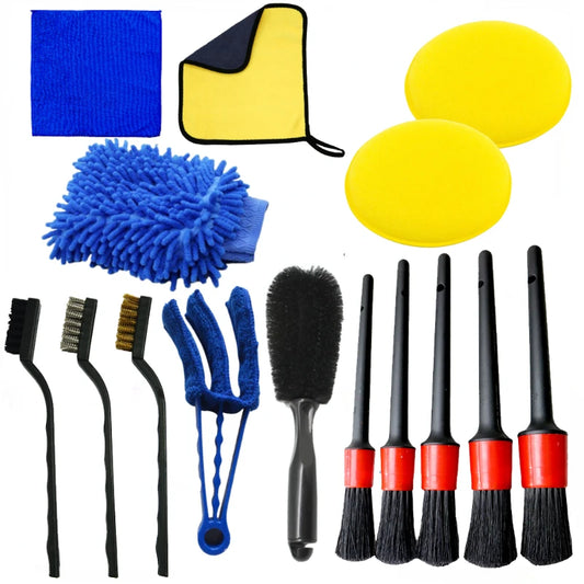 Car Detailing Brush Set - Professional Auto Cleaning Kit with Multiple Brushes