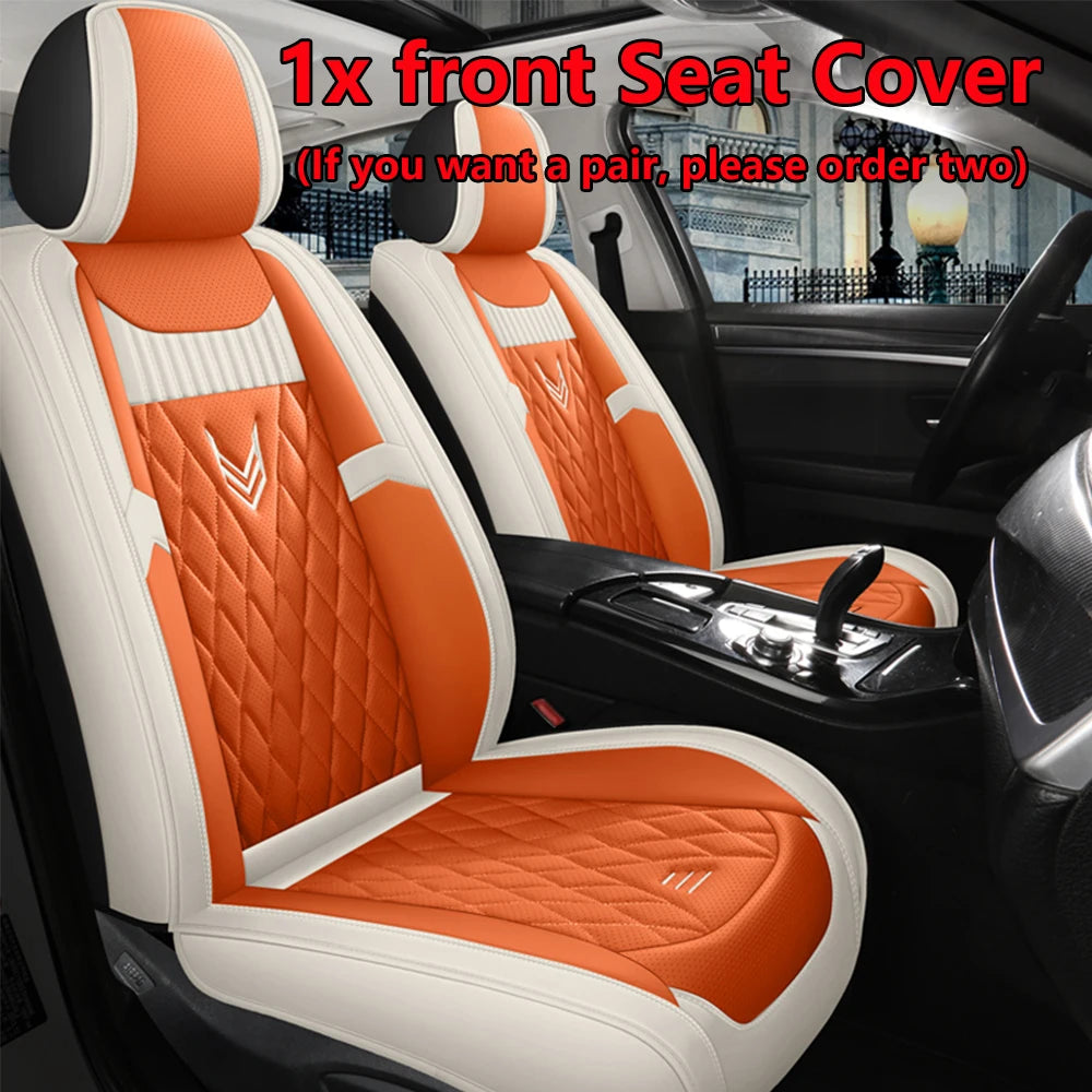 Leather Car Seat Covers Full Set - Universal PU Leather Auto Interior Protection