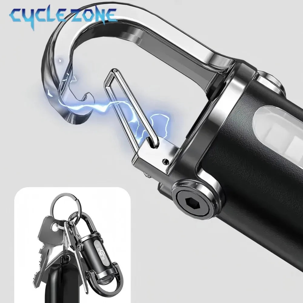 Mini LED Keychain Light - 6-Mode Multifunctional Pocket Work Light with Type-C Charging