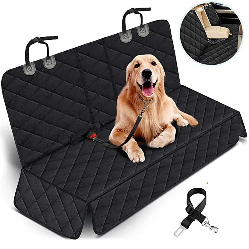 Car Dog Seat Cover - 4-Layer Waterproof Pet Protector for Back Seat