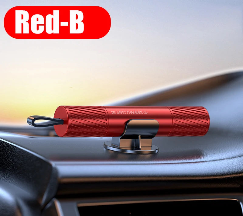 Car Safety Hammer - 2-in-1 Emergency Glass Breaker & Seat Belt Cutter