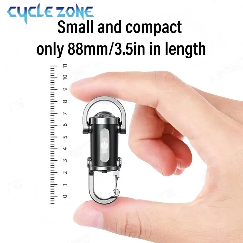 Mini LED Keychain Light - 6-Mode Multifunctional Pocket Work Light with Type-C Charging