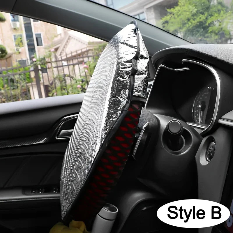 Car Steering Wheel Sun Shade - Double Thick UV Protection Cover