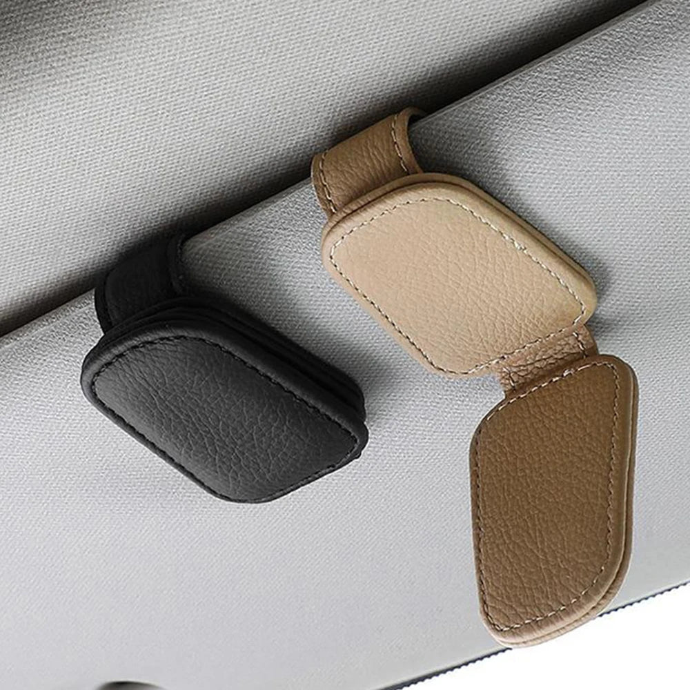 Universal Car Sunglasses Clip Holder - Multi-Purpose Visor Organizer & Accessories Storage