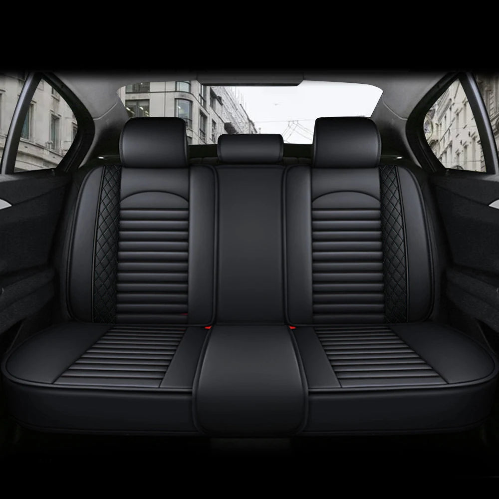 5-Seat Complete PU Leather Car Seat Cover Set - Full Interior Protection Kit