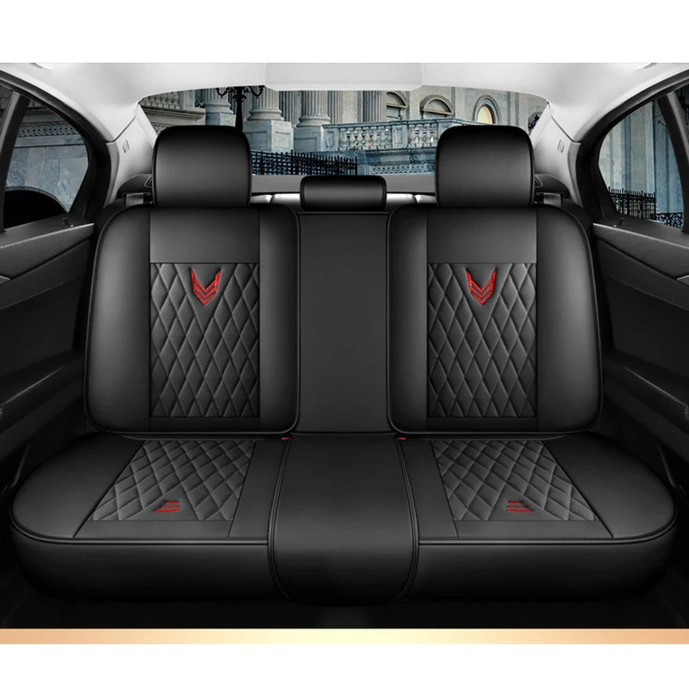 Leather Car Seat Covers Full Set - Universal PU Leather Auto Interior Protection