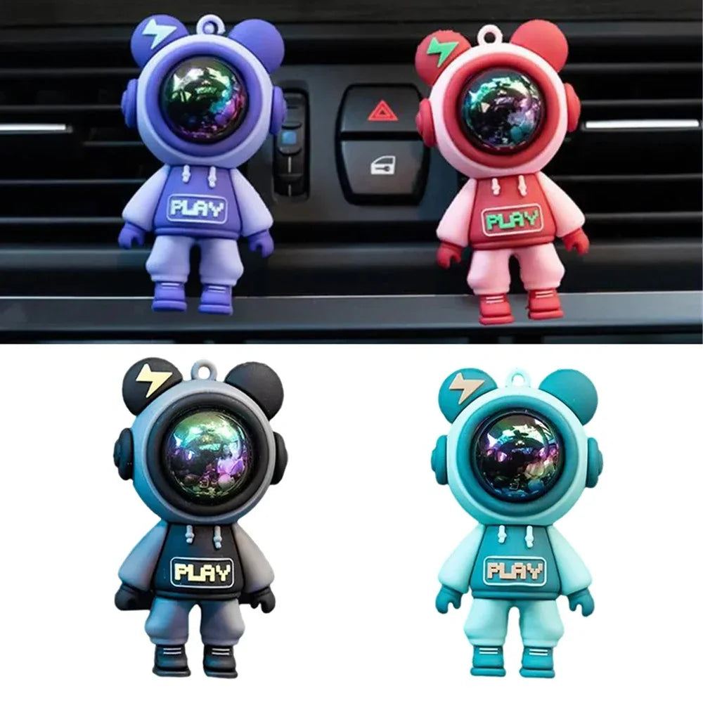 Cartoon Astronaut Car Air Freshener - Cute Vent Clip Decoration with Fragrance