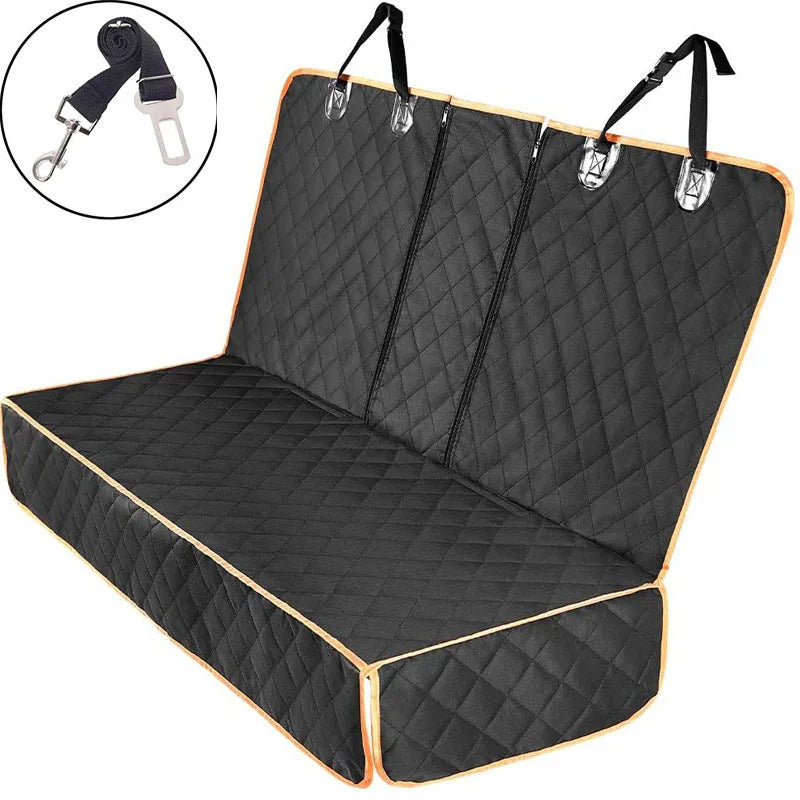 Car Dog Seat Cover - 4-Layer Waterproof Pet Protector for Back Seat