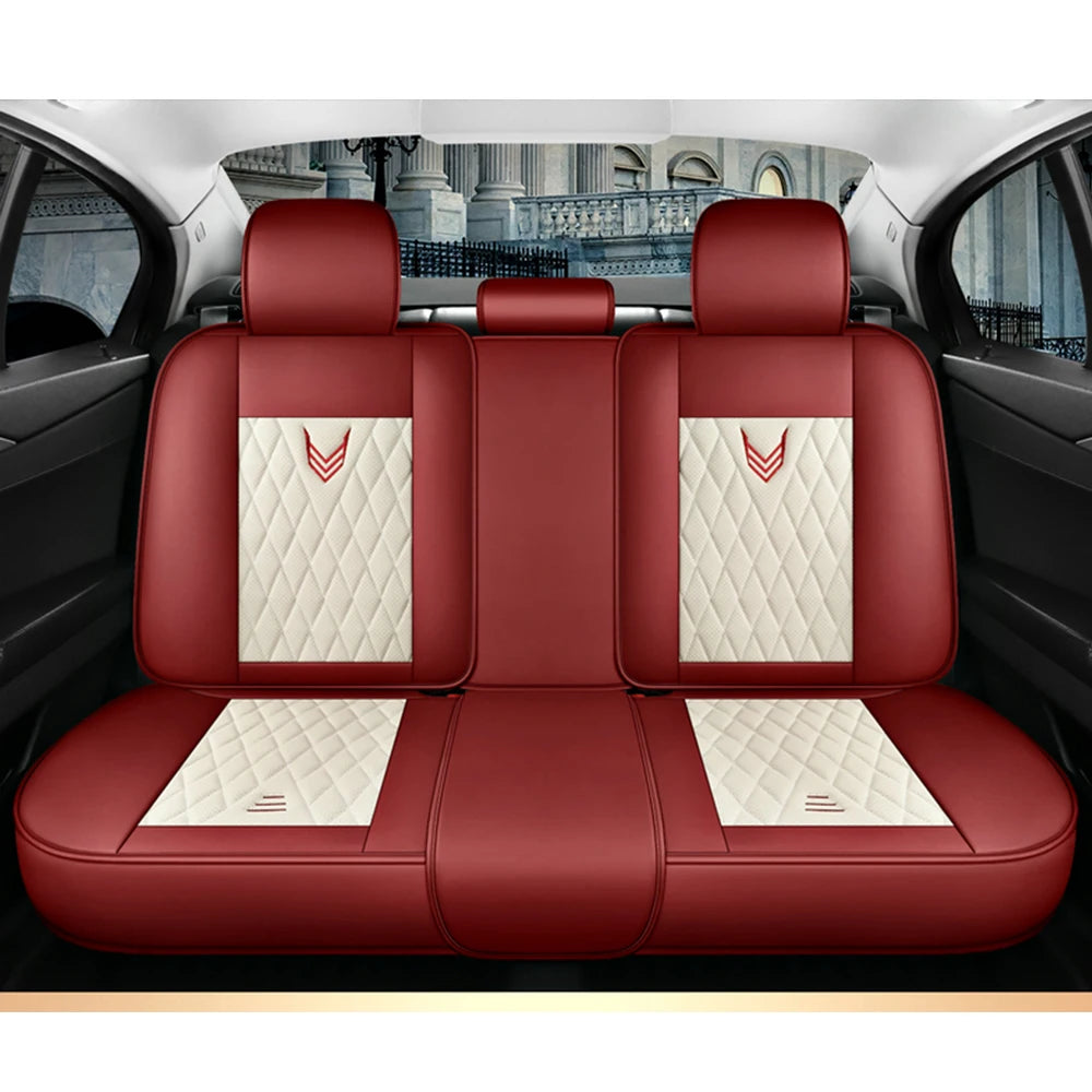 Leather Car Seat Covers Full Set - Universal PU Leather Auto Interior Protection