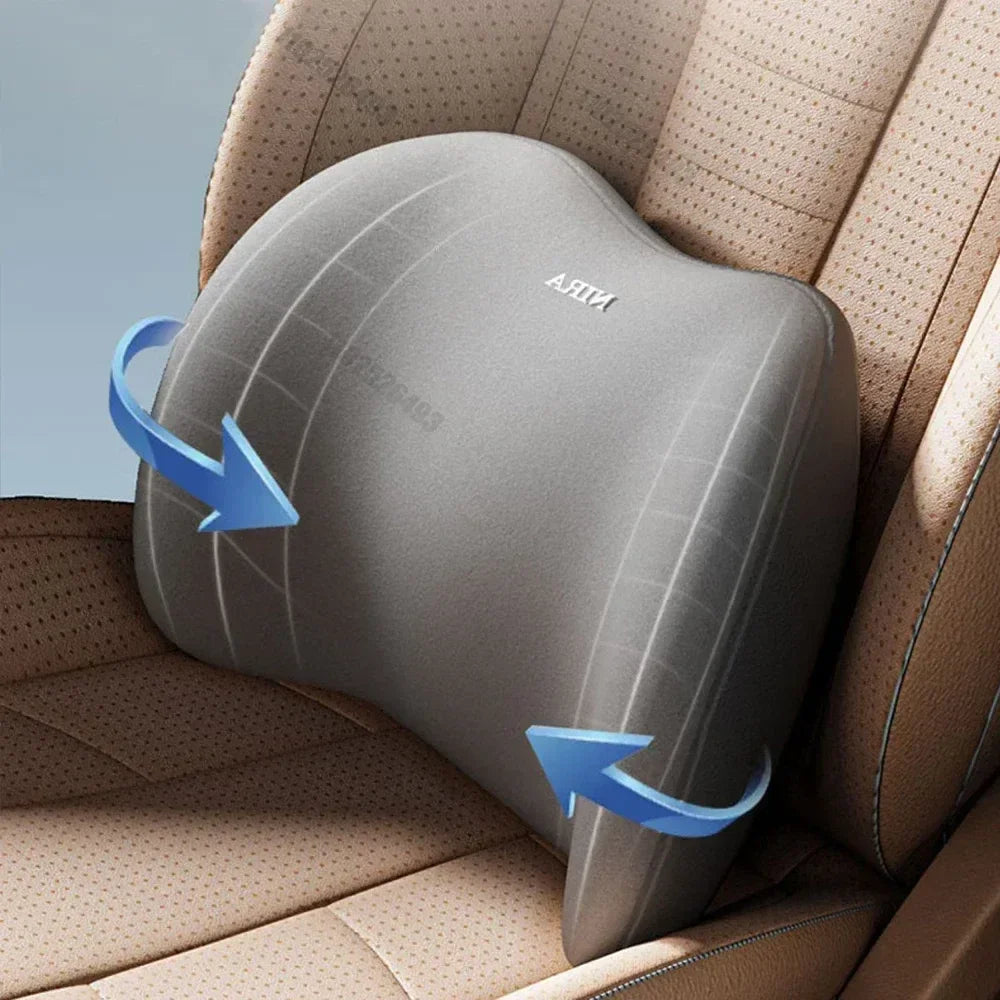 Memory Foam Car Headrest & Lumbar Support Set - Ergonomic Neck Pillow & Back Cushion