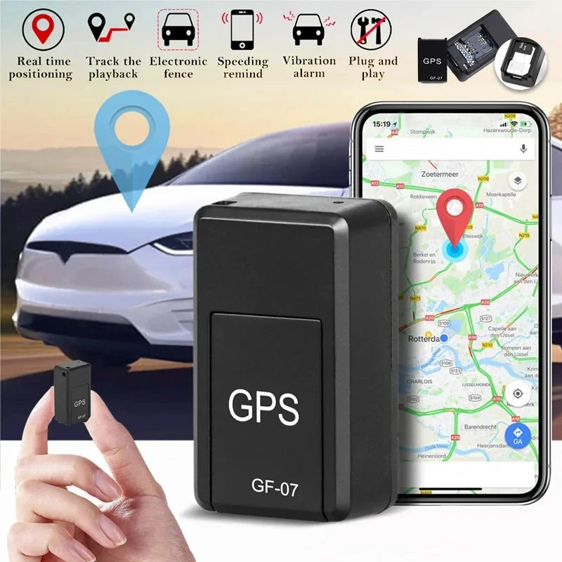 Mini GF-07 GPS Tracker - Real-Time Location Device for Cars, Bikes, Pets & Children