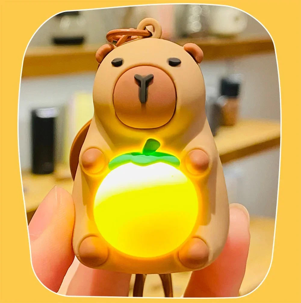 Kawaii Capybara LED Keychain - Adorable Anime Lighting Toy with Warm Glow