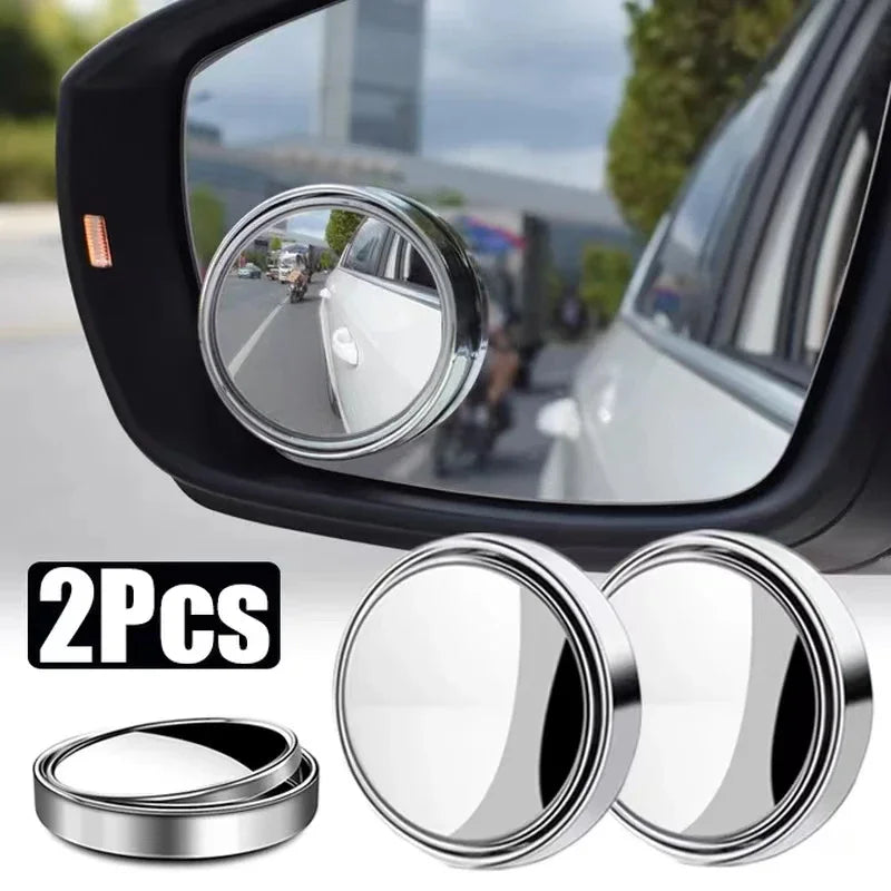 2-Piece Blind Spot Mirrors - 360° Adjustable Convex Safety Mirrors for Car