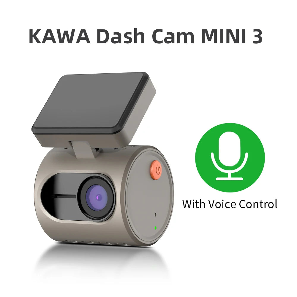 KAWA MINI 3 Dash Camera - 2K QHD with Voice Control & WiFi App Monitor