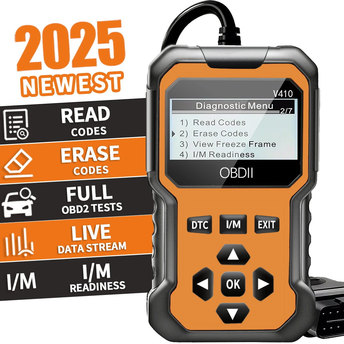 2025 OBD2 Scanner - Advanced Car Diagnostic Tool with Live Data Stream