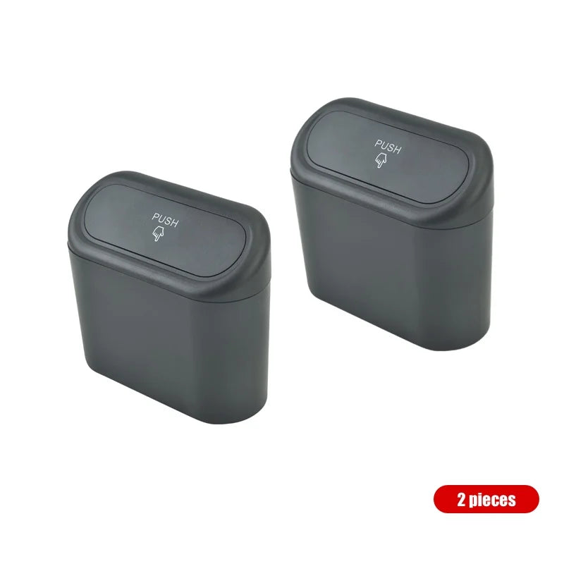 Hanging Car Trash Can with Lid - Waterproof Dustproof Storage Box