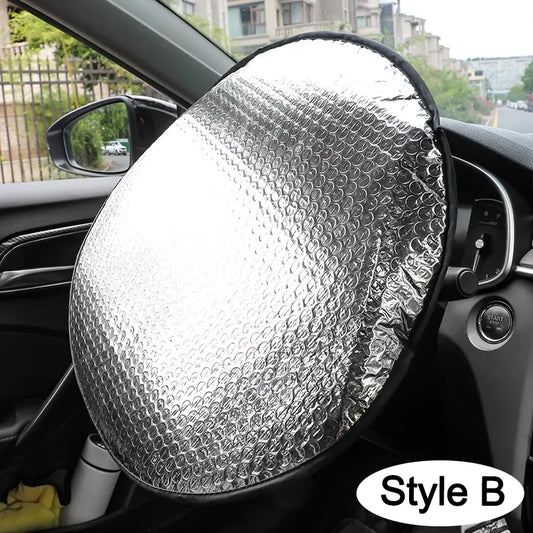 Car Steering Wheel Sun Shade - Double Thick UV Protection Cover