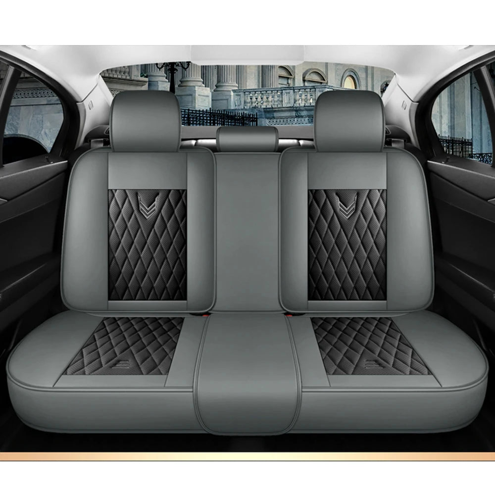 Leather Car Seat Covers Full Set - Universal PU Leather Auto Interior Protection