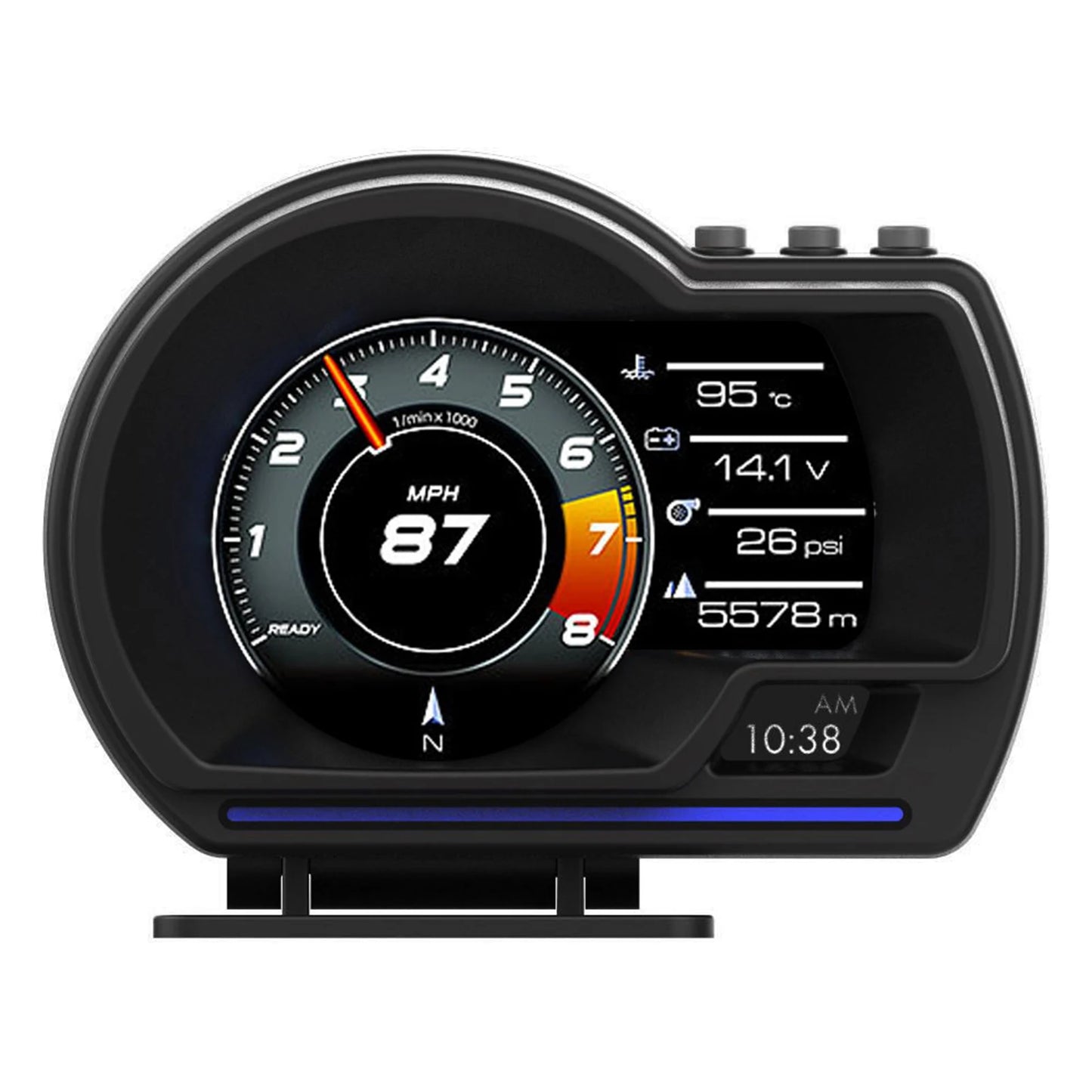 Digital HUD Head-Up Display - OBD2+GPS Car Speedometer with Speed Warning