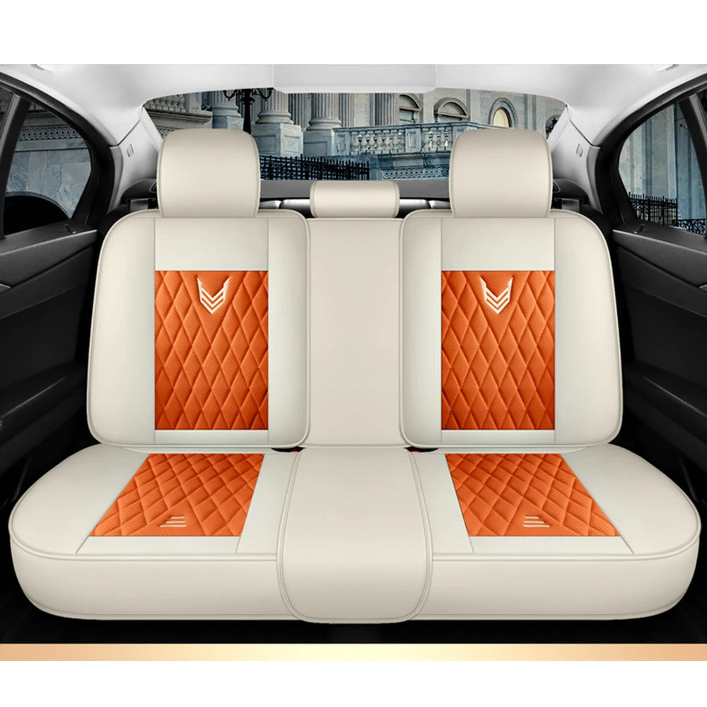 Leather Car Seat Covers Full Set - Universal PU Leather Auto Interior Protection