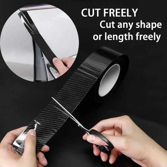 Nano Carbon Fiber Car Protection Tape - 3D Adhesive Strip for Door & Mirror Guard