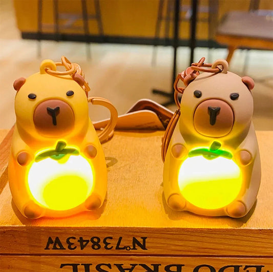 Kawaii Capybara LED Keychain - Adorable Anime Lighting Toy with Warm Glow