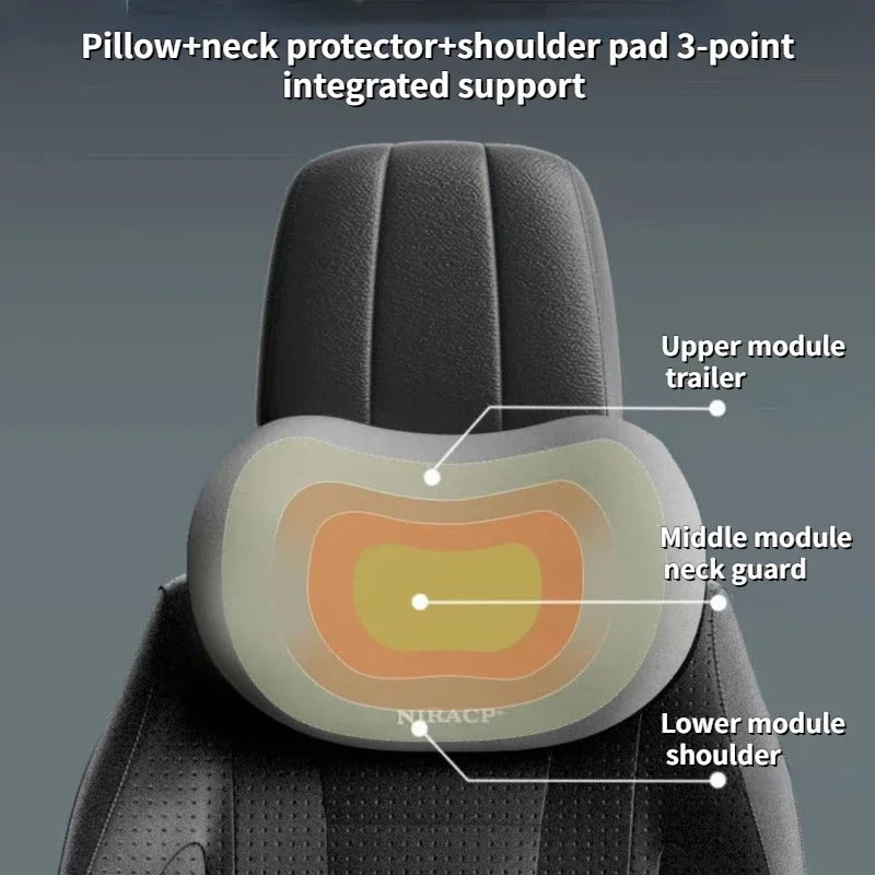 Memory Foam Car Headrest & Lumbar Support Set - Ergonomic Neck Pillow & Back Cushion