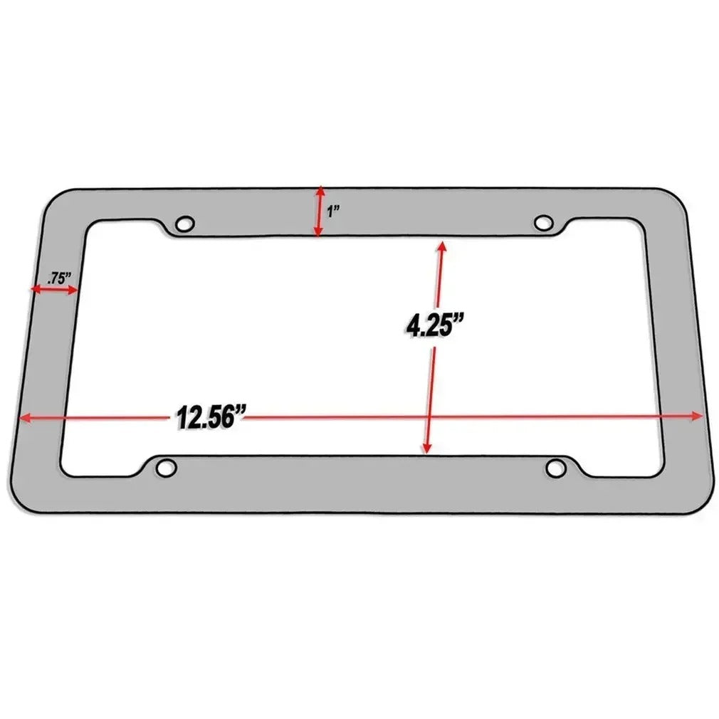 Carbon Fiber License Plate Frame + 4 Valve Stem Caps