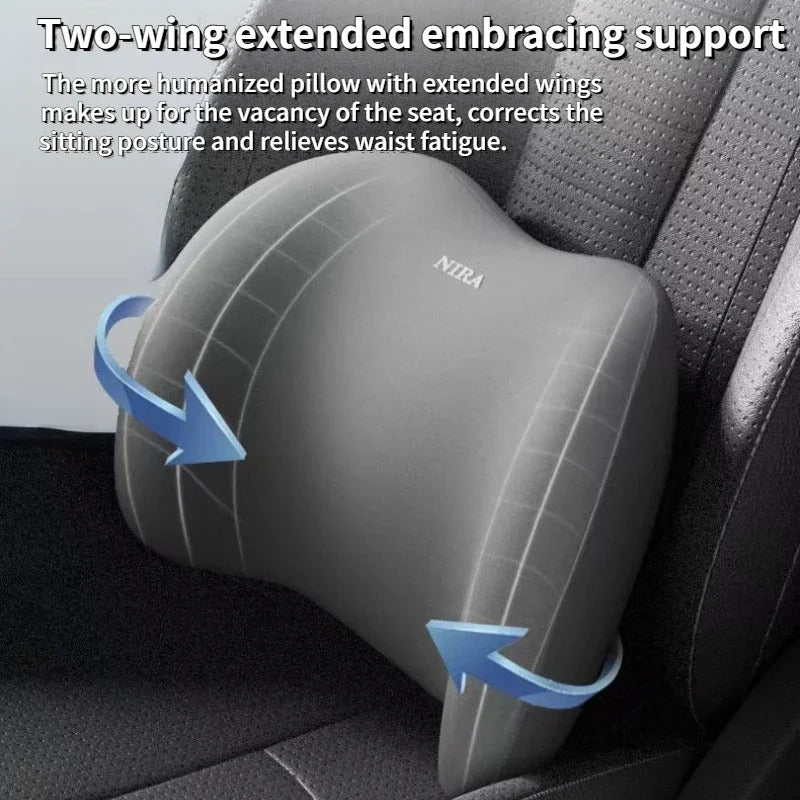 Memory Foam Car Headrest & Lumbar Support Set - Ergonomic Neck Pillow & Back Cushion