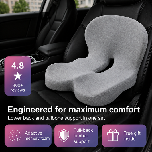 Memory Foam Seat & Back Support Cushion