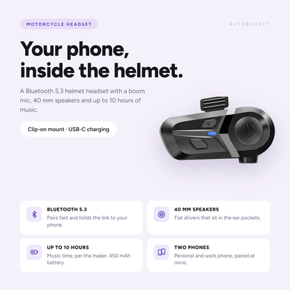 Casque moto avec kit audio Bluetooth 5.3