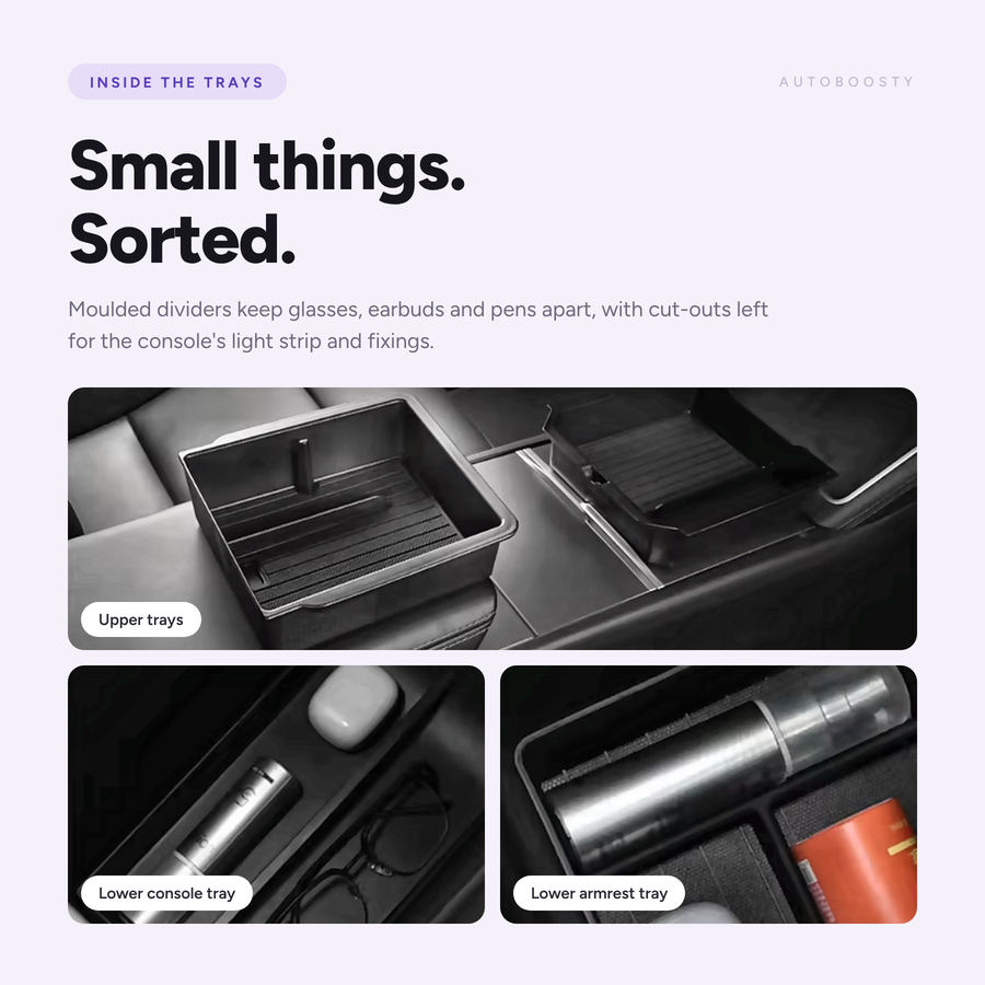 Ensemble d’organisateurs pour console de Model Y, 7 pièces