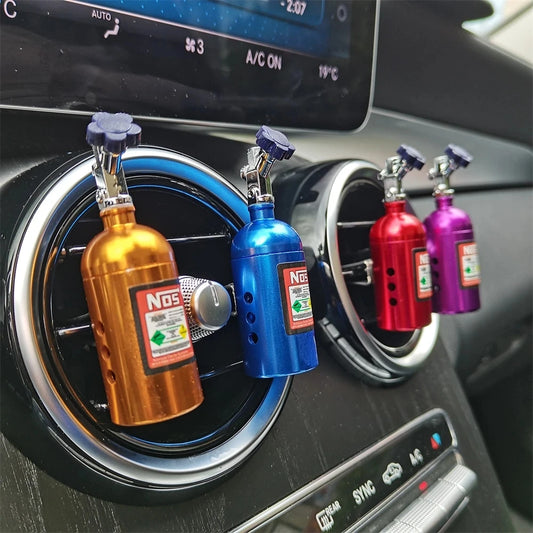 NOS Nitrogen Bottle Car Air Freshener - Racing Style Vent Clip Aromatherapy