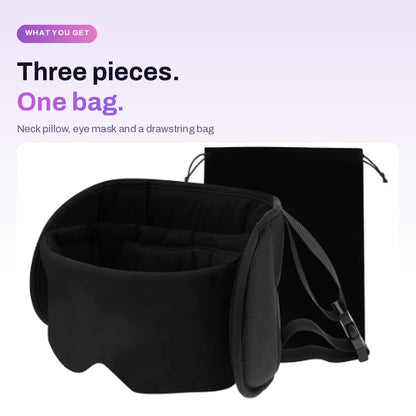 Cotton Travel Pillow & Eye Mask Set