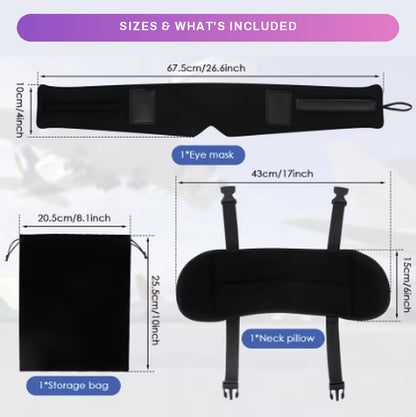 Cotton Travel Pillow & Eye Mask Set