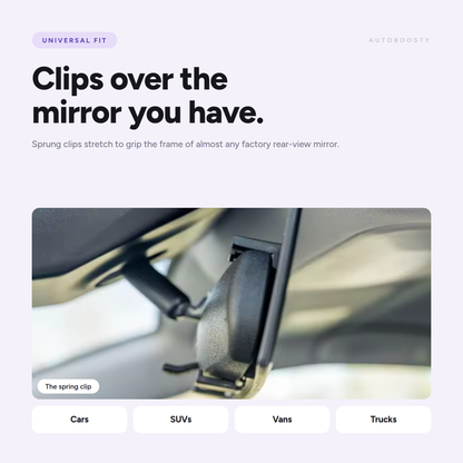 Panoramic Clip-On Rearview Mirror