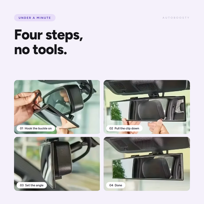 Panoramic Clip-On Rearview Mirror