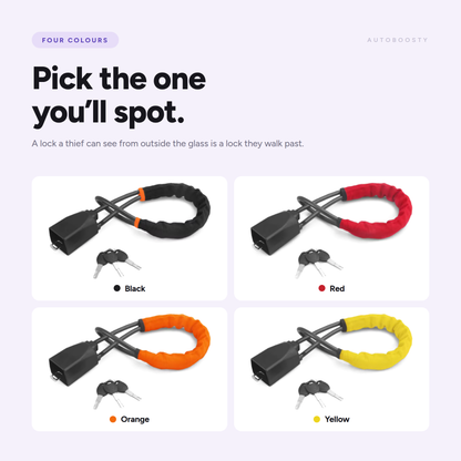 Car Steering Wheel Lock - Reinforced Cable Anti-Theft Deterrent