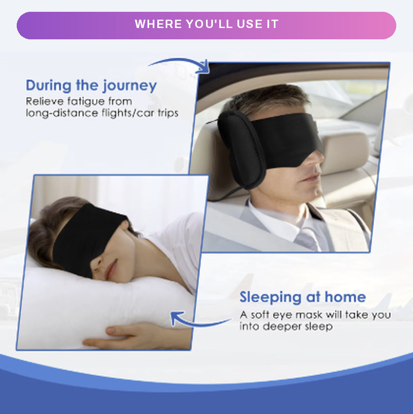Cotton Travel Pillow & Eye Mask Set