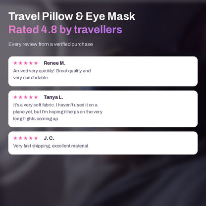 Cotton Travel Pillow & Eye Mask Set