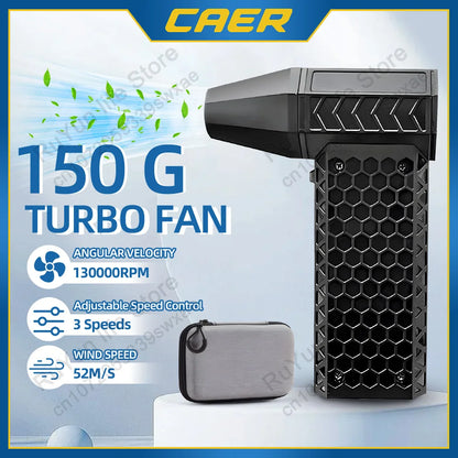 CAER Turbo Jet Fan - 130,000RPM Portable Air Blower with Storage Options