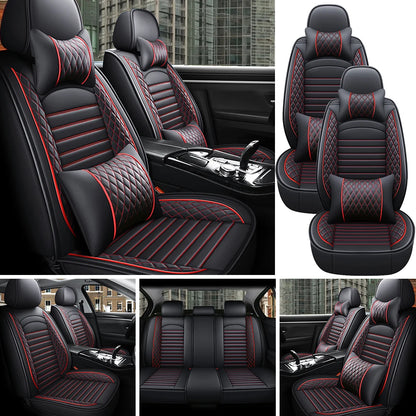 5-Seat Complete PU Leather Car Seat Cover Set - Full Interior Protection Kit