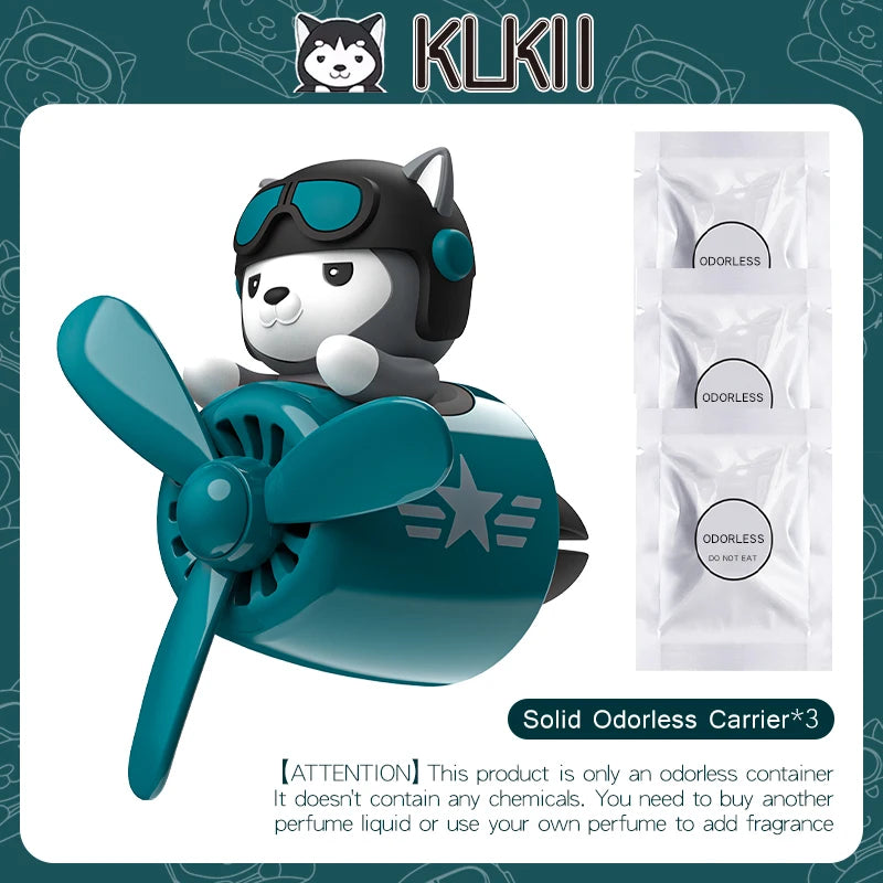 KLKLI Pilot Cat Car Air Freshener - DIY Perfume Propeller Vent Clip Diffuser