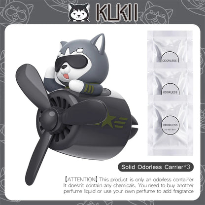 KLKLI Pilot Cat Car Air Freshener - DIY Perfume Propeller Vent Clip Diffuser
